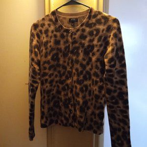 100% cashmere animal print sweater